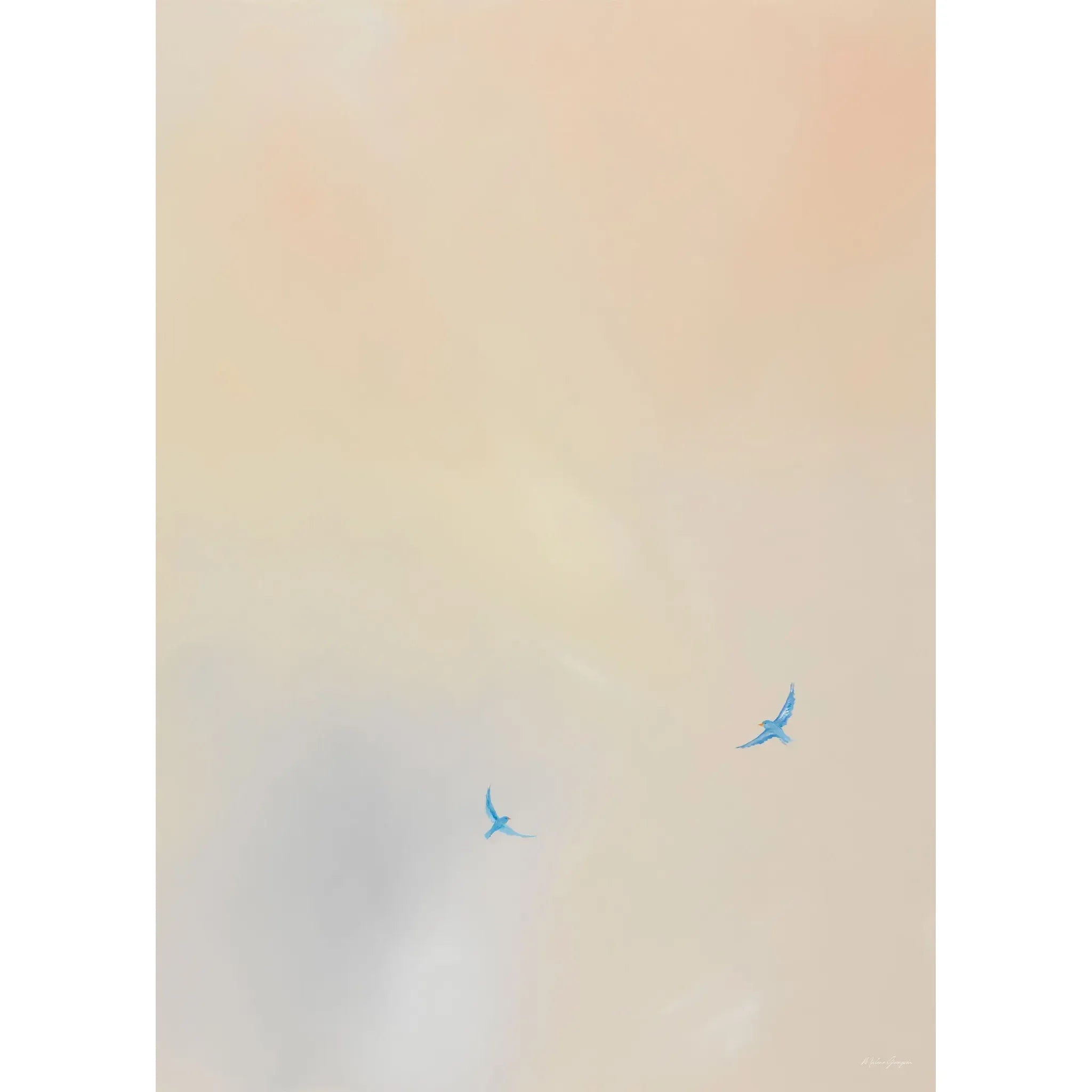 Blue Birds Flying Free, Kunstprint Malene Georgsen