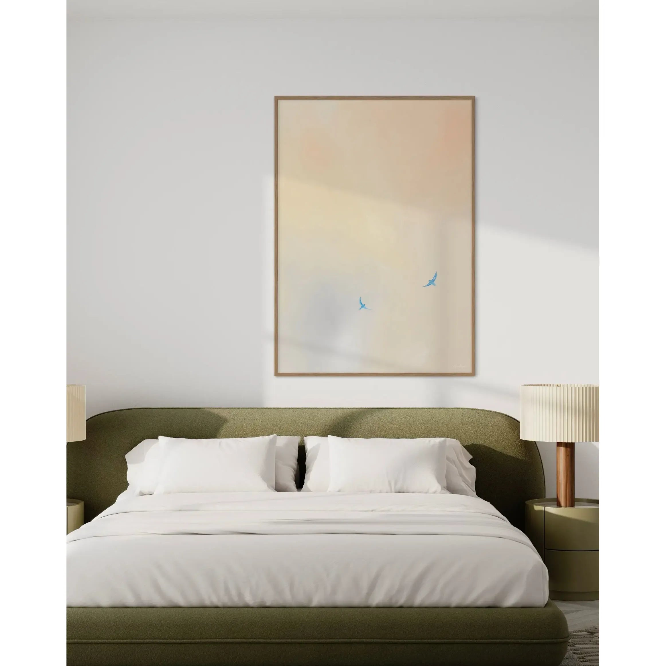 Blue Birds Flying Free, Kunstprint Malene Georgsen