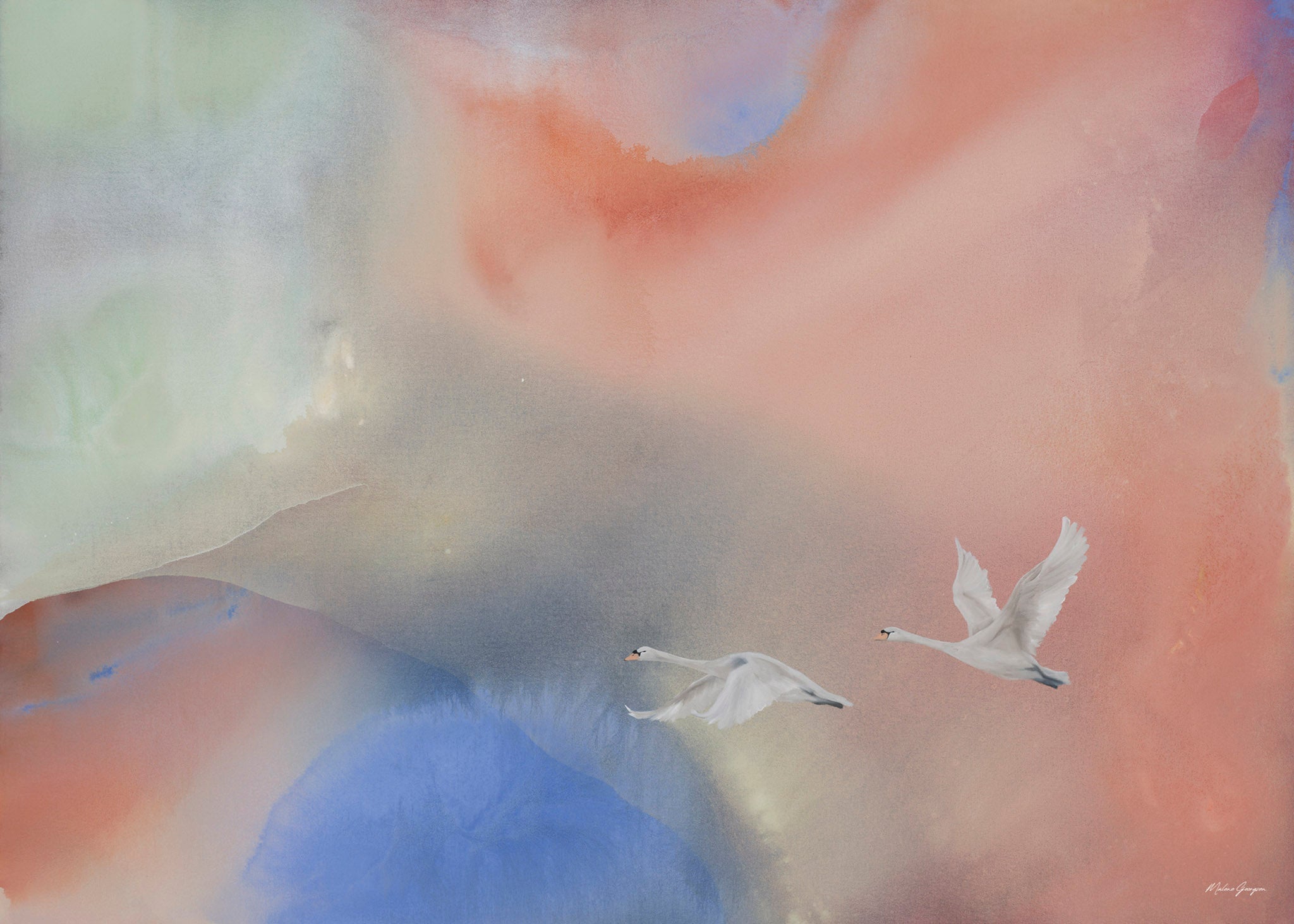 Soft Colors, Soft Life, Lærredstryk Malene Georgsen