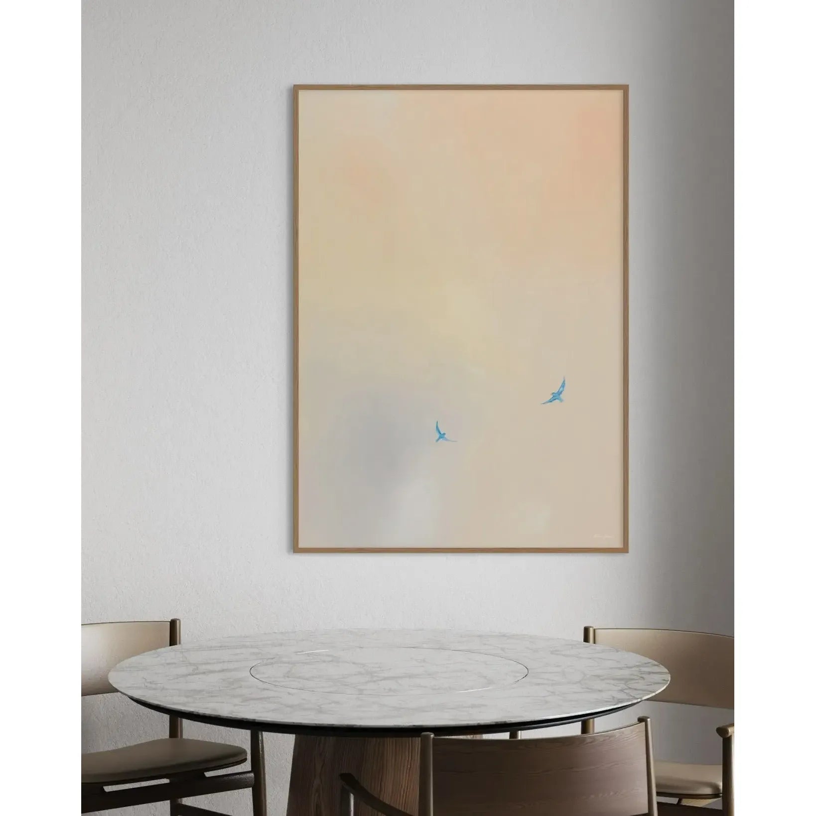 Blue Birds Flying Free, Kunstprint Malene Georgsen