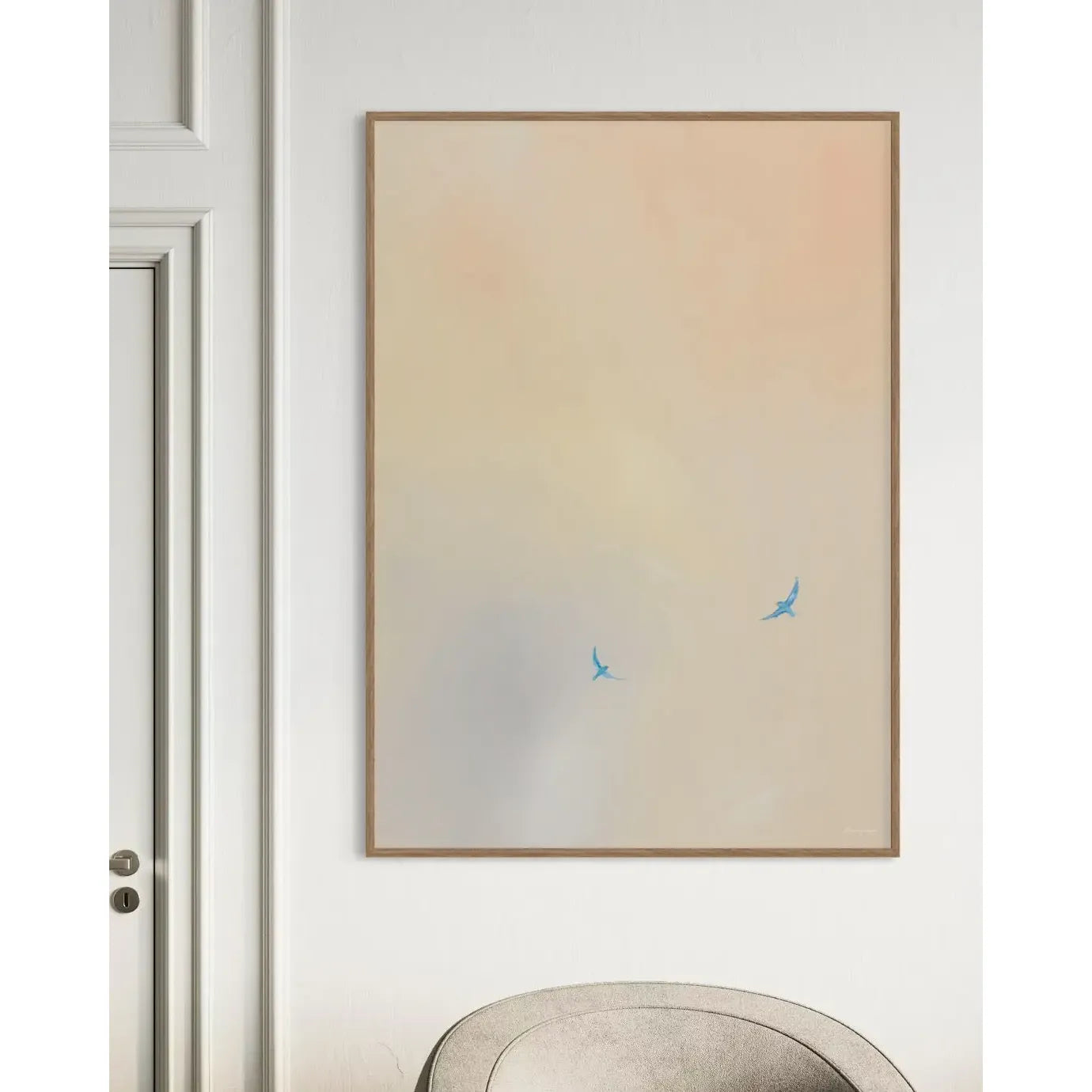 Blue Birds Flying Free, Kunstprint Malene Georgsen