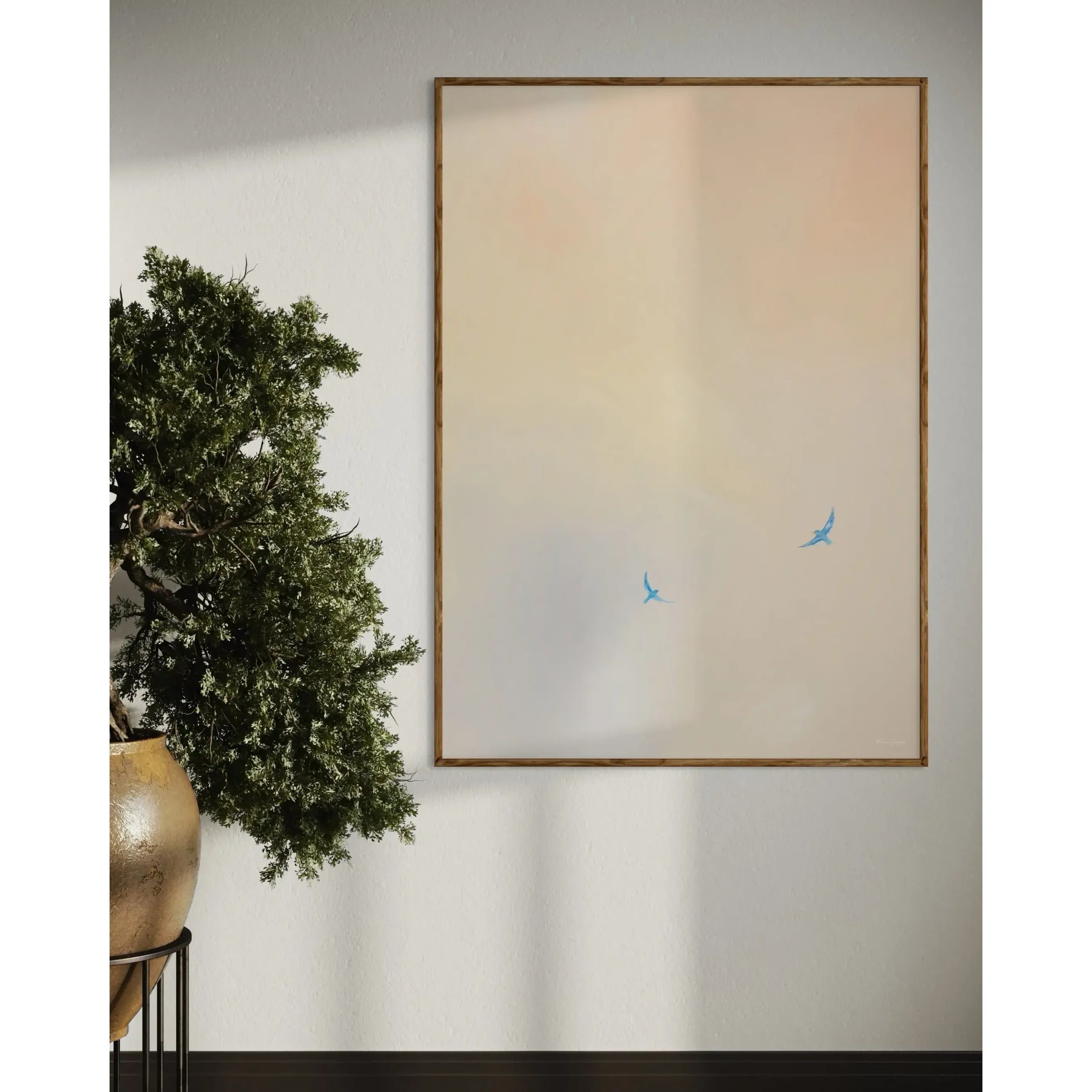 Blue Birds Flying Free, Kunstprint Malene Georgsen